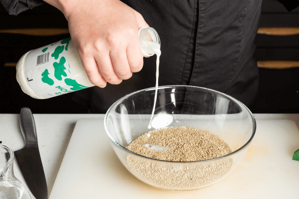 Cook the quinoa in the microwave