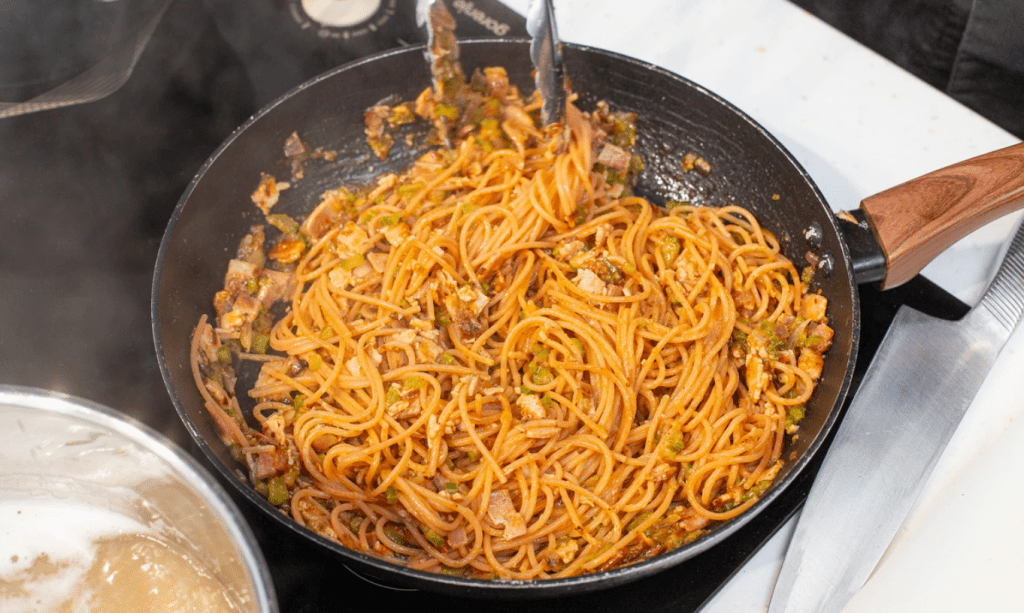 Combine with pasta and serve